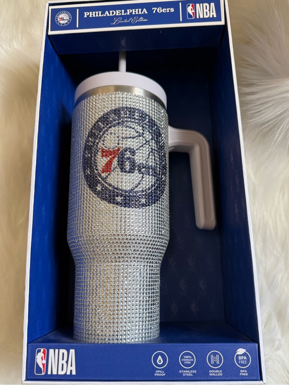 Hydrapeak 76ers bling 40 oz steel tumbler